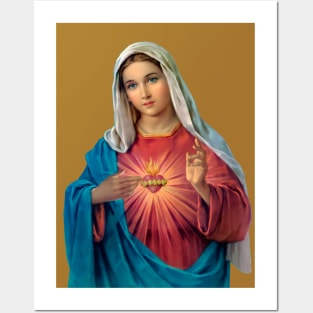 Immaculate Heart of Mary (transparent background design) Posters and Art